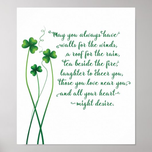 Irish Blessing Calligraphy Print (Voorkant)