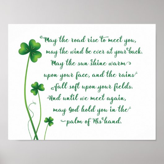 Irish Blessing Calligraphy Print (Voorkant)