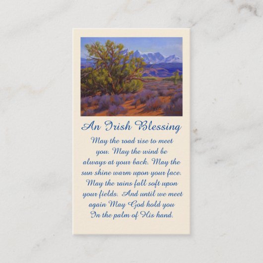 Irish Blessing Celebration of Life Memorial Kaart Visitekaartje (Voorkant)