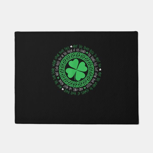 Irish Blessing Celtic Knot 4 Leaf Clover - St. Pat Deurmat (Voorkant)