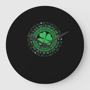 Irish Blessing Celtic Knot 4 Leaf Clover - St. Pat Grote Klok