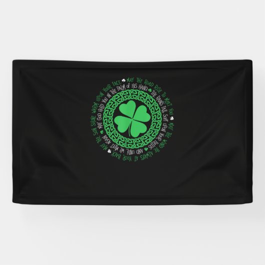 Irish Blessing Celtic Knot 4 Leaf Clover - St. Pat Spandoek (Horizontaal)