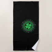 Irish Blessing Celtic Knot 4 Leaf Clover - St. Pat Strandlaken (Voorkant)