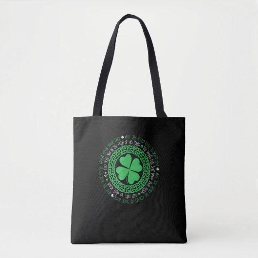 Irish Blessing Celtic Knot 4 Leaf Clover - St. Pat Tote Bag (Voorkant)