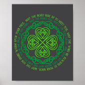 Irish Blessing Celtic Knot &amp; 4-leaf Clover Luc Poster (Voorkant)