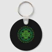 Irish Blessing Celtic Knot & 4-leaf Clover Luc Sleutelhanger (Voorkant)