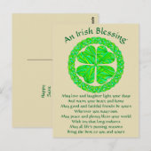 Irish Blessing Celtic Shamrock Briefkaart (Voorkant / Achterkant)