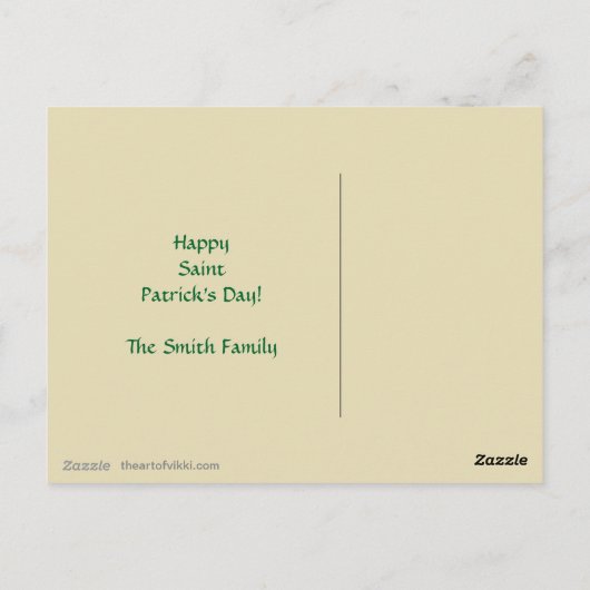 Irish Blessing Celtic Shamrock Briefkaart (Achterkant)