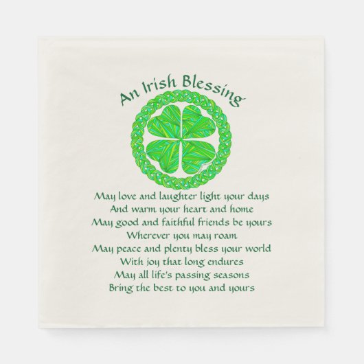 Irish Blessing Celtic Shamrock Party Medium Servetten (Voorkant)