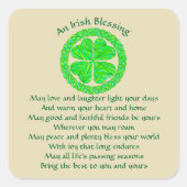 Irish Blessing Celtic Shamrock Vierkante Sticker (Voorkant)
