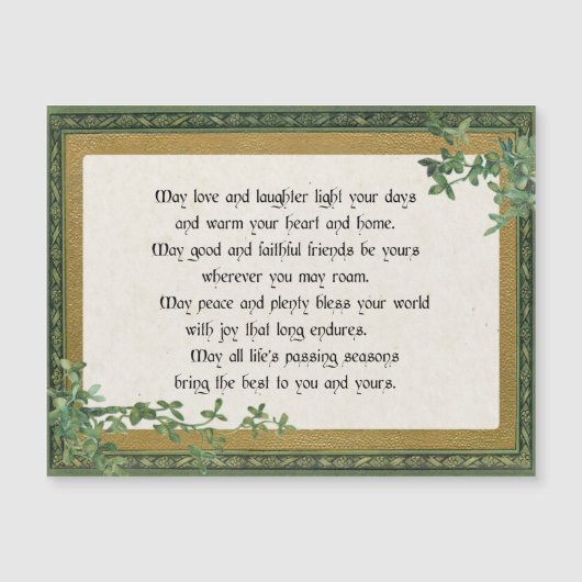 Irish Blessing & Clover in Lijst (Voorkant)