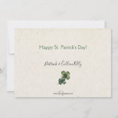 Irish Blessing & Clover in Lijst Feestdagenkaart (Achterkant)