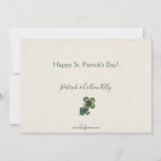  Irish Blessing & Clover in  Lijst Feestdagenkaart (Achterkant)