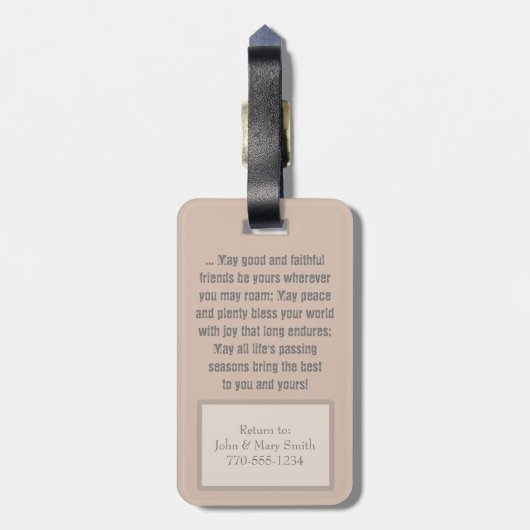 Irish Blessing custom name Bagagelabel (Achterkant verticaal)