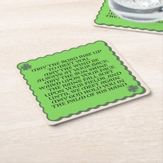 Irish Blessing Drink Coasters Kartonnen Onderzetters (Schuin)