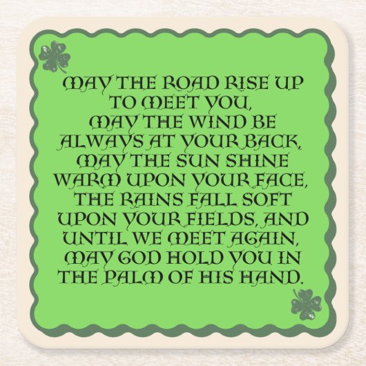 Irish Blessing Drink Coasters Kartonnen Onderzetters (Voorkant)