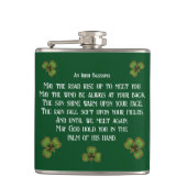 Irish Blessing en Shamrocks Donkergroen Heupfles (Voorkant)