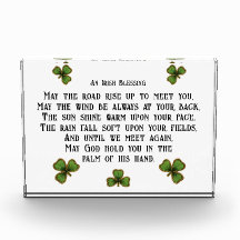 Irish Blessing en Shamrocks zwart en groen