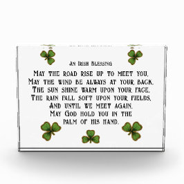 Irish Blessing en Shamrocks zwart en groen Fotoblokken