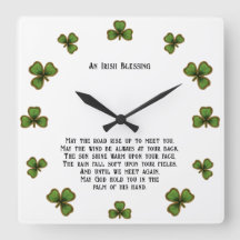 Irish Blessing en Shamrocks zwart en groen