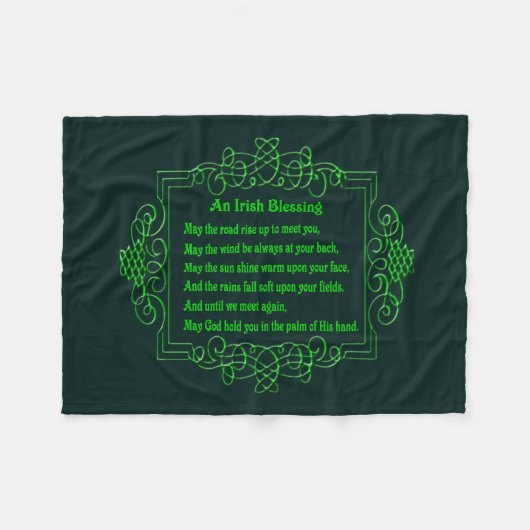 Irish Blessing Fleece Blanket Deken (Voorkant (Horizontaal))