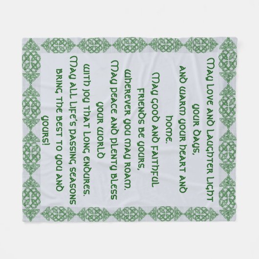 Irish Blessing Fleece Deken (Voorkant (Horizontaal))