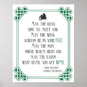 Irish Blessing for Bikers grappige motorfiets Poster (Voorkant)