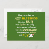 Irish Blessing for Courage - Typografie in Green Briefkaart (Voorkant / Achterkant)