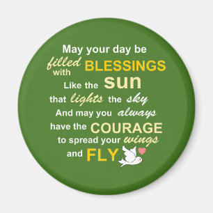 Irish Blessing for Courage - Typografie in Green Magneet