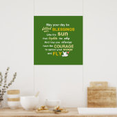 Irish Blessing for Courage - Typografie in green Poster (Keuken)