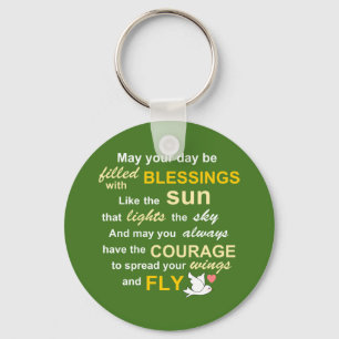 Irish Blessing for Courage - Typografie in Green Sleutelhanger
