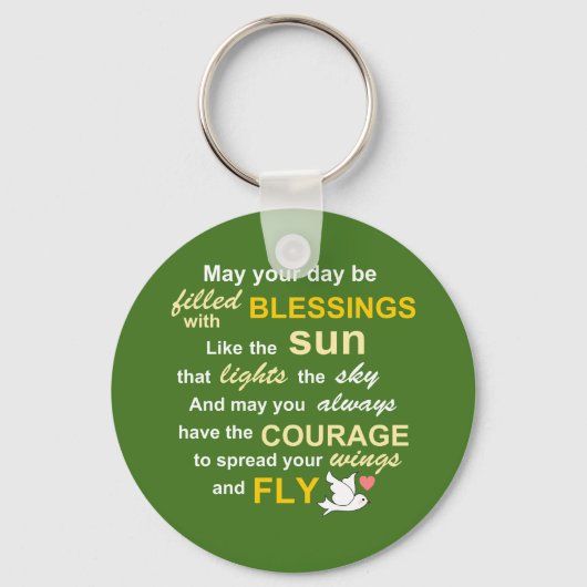Irish Blessing for Courage - Typografie in Green Sleutelhanger (Voorkant)