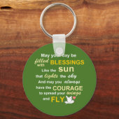 Irish Blessing for Courage - Typografie in Green Sleutelhanger (Voorkant)