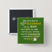 Irish Blessing for Courage - Typografie in Green Vierkante Button 5,1 Cm (Voorkant /achterkant)