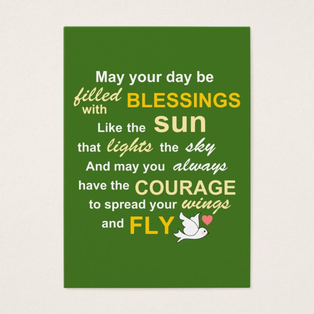 Irish Blessing for Courage - Typografie in green Visitekaartjes (Voorkant)