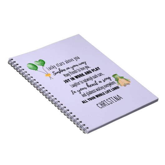 Irish Blessing for Goddochter Teen of Child Named Notitieboek (Rechterzijde)