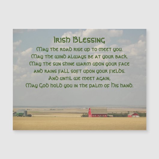 Irish Blessing Golden Wheat Fields Magnetic Kaart (Voorkant)