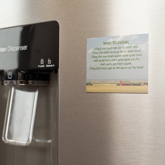 Irish Blessing Golden Wheat Fields Magnetic Kaart