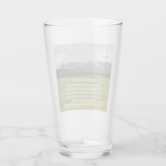 Irish Blessing Green Valley Foto Glas (Achterkant)