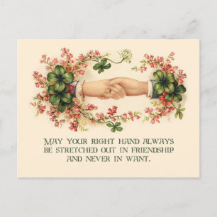  Irish Blessing, Hands and Shamrocks Briefkaart
