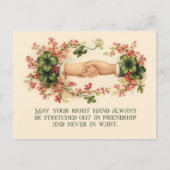 Irish Blessing, Hands and Shamrocks Briefkaart (Voorkant)