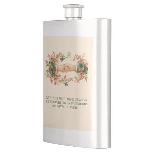 Irish Blessing, Hands and Shamrocks Flacon (Links)