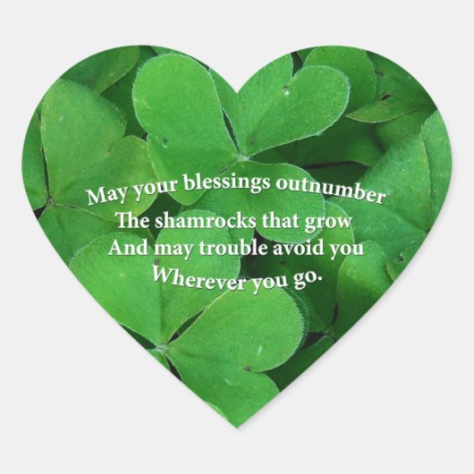 Irish Blessing Hart Sticker (Voorkant)