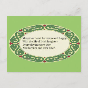 Irish Blessing - Heart be Warm & Happy Briefkaart
