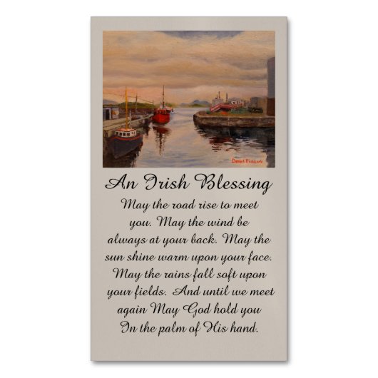 Irish Blessing Heartfelt Condolences with Reds Magnetisch Visitekaartje (Voorkant Verticaal)