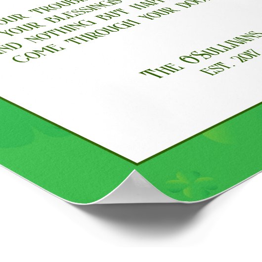 Irish Blessing Housewarming Gift Poster (Hoek)