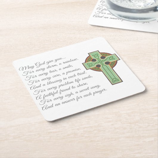 Irish Blessing II Kartonnen Onderzetters (Schuin)