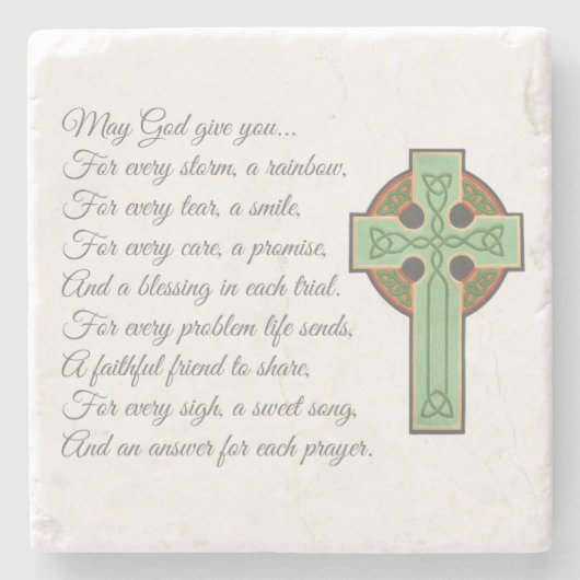 Irish Blessing II Stenen Onderzetter (Voorkant)