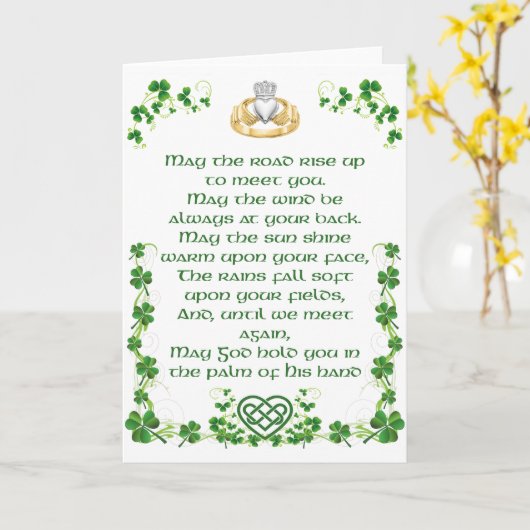 Irish Blessing Kaart uit Ierland Optie 1 (Gele Bloem)