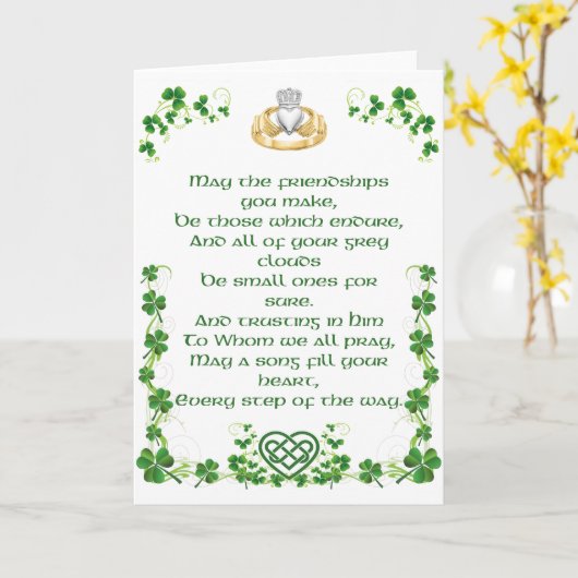 Irish Blessing Kaart uit Ierland Optie 2 (Gele Bloem)
